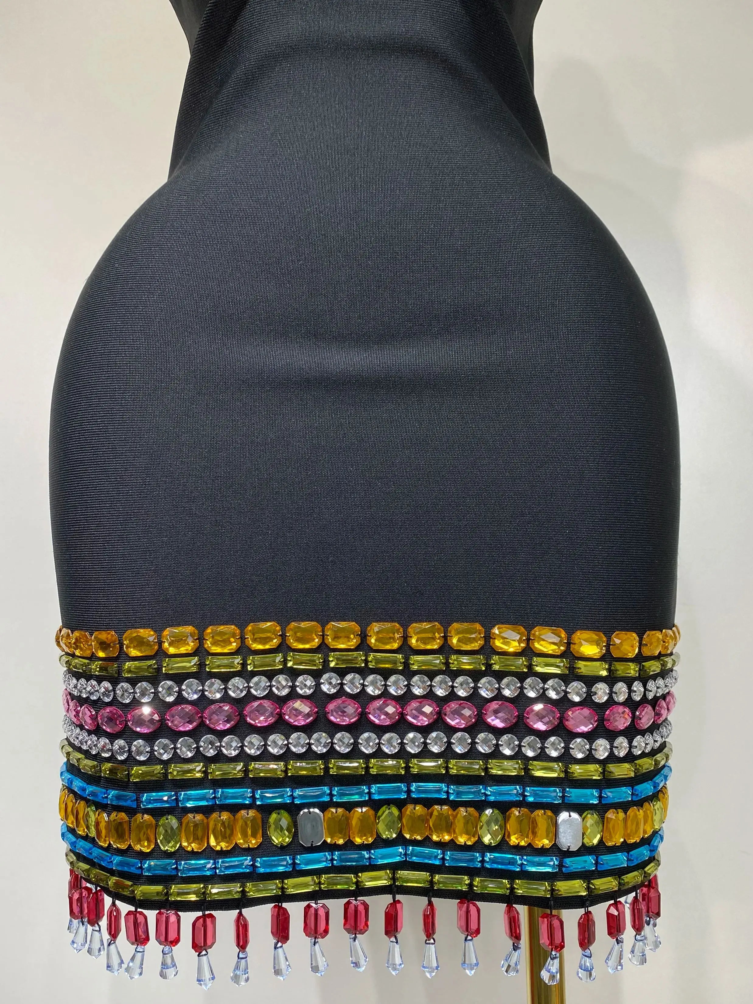 Sparkly Diamonds V Neck Bodycon Bandage Dress