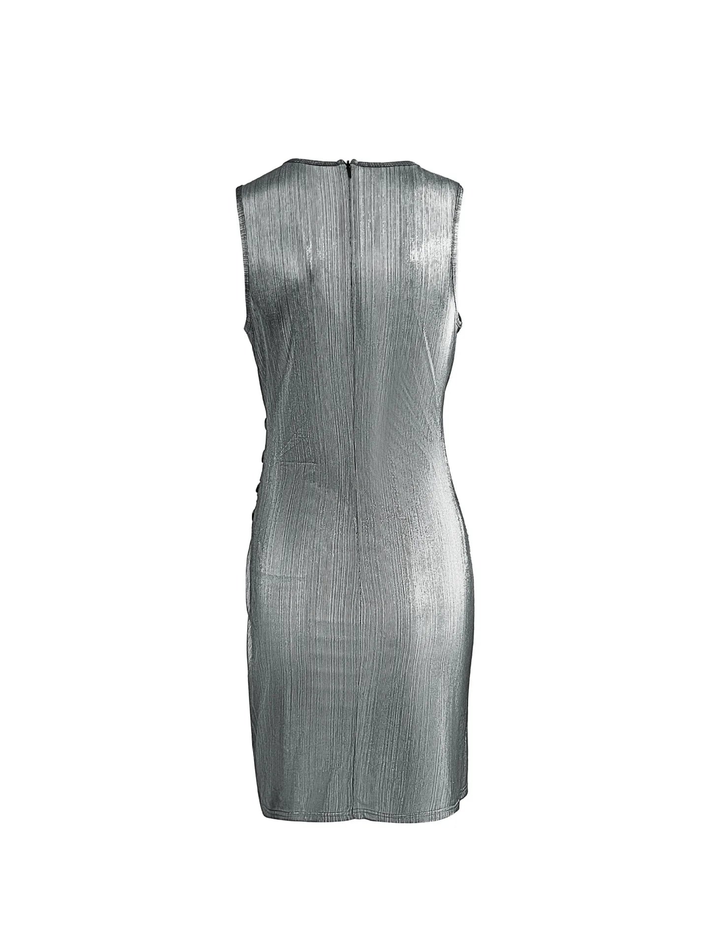Metal Pleated Tight Dress