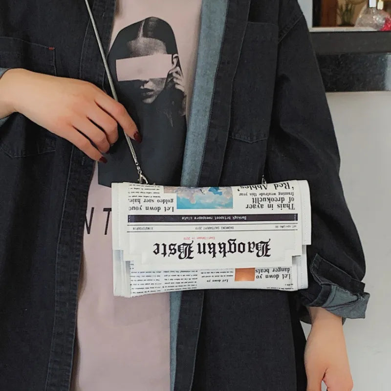 Newspaper Modeling Small Square Bag