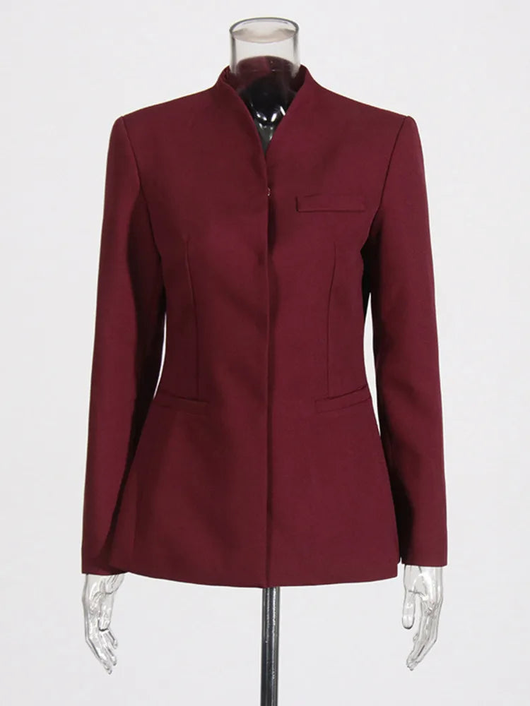 Elegant Two-Piece Suit Blazer And Wide-Leg Trousers