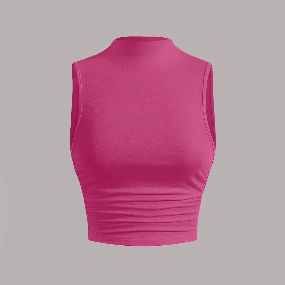 Sleeveless Crew Neck Tank Top