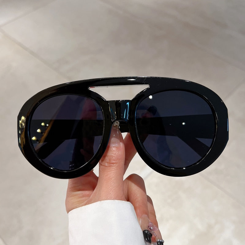 Oversized Round Goggle Trendy Sunglasses