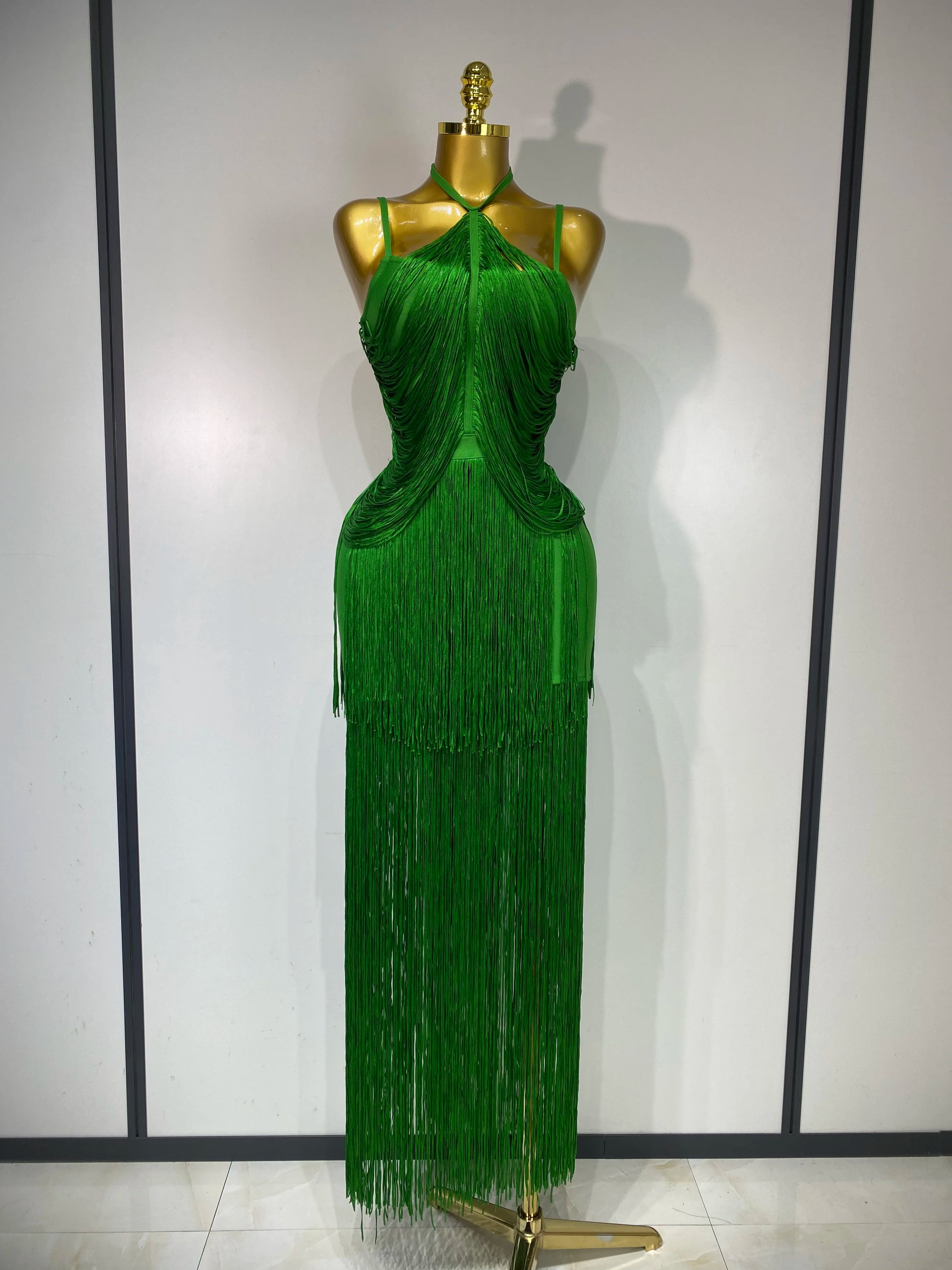 Backless Tassel Bodycon Bandage Dress