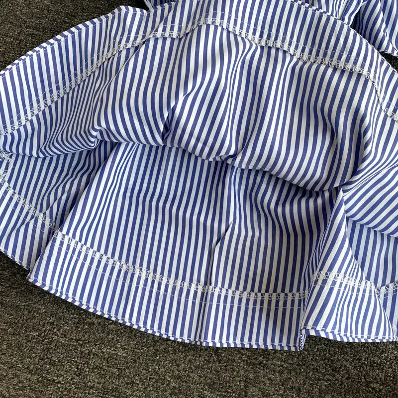strap stripe chic blouse