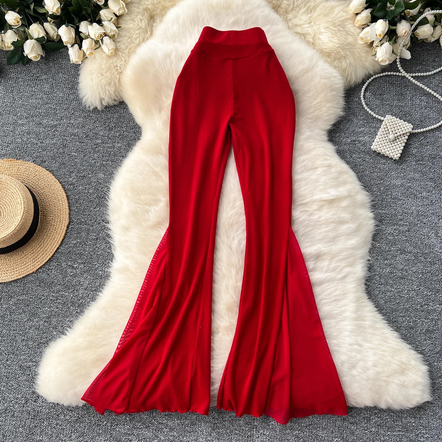 Elastic High Waist Trousers