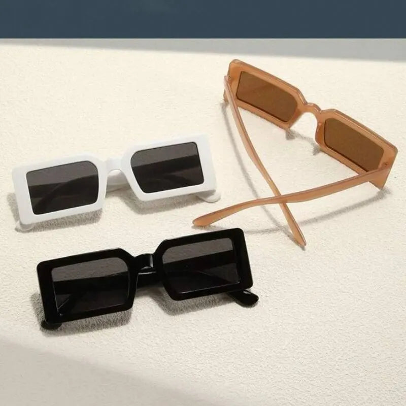 3 Pcs Small Rectangle Sunglasses Vintage  SunGlasses Shades