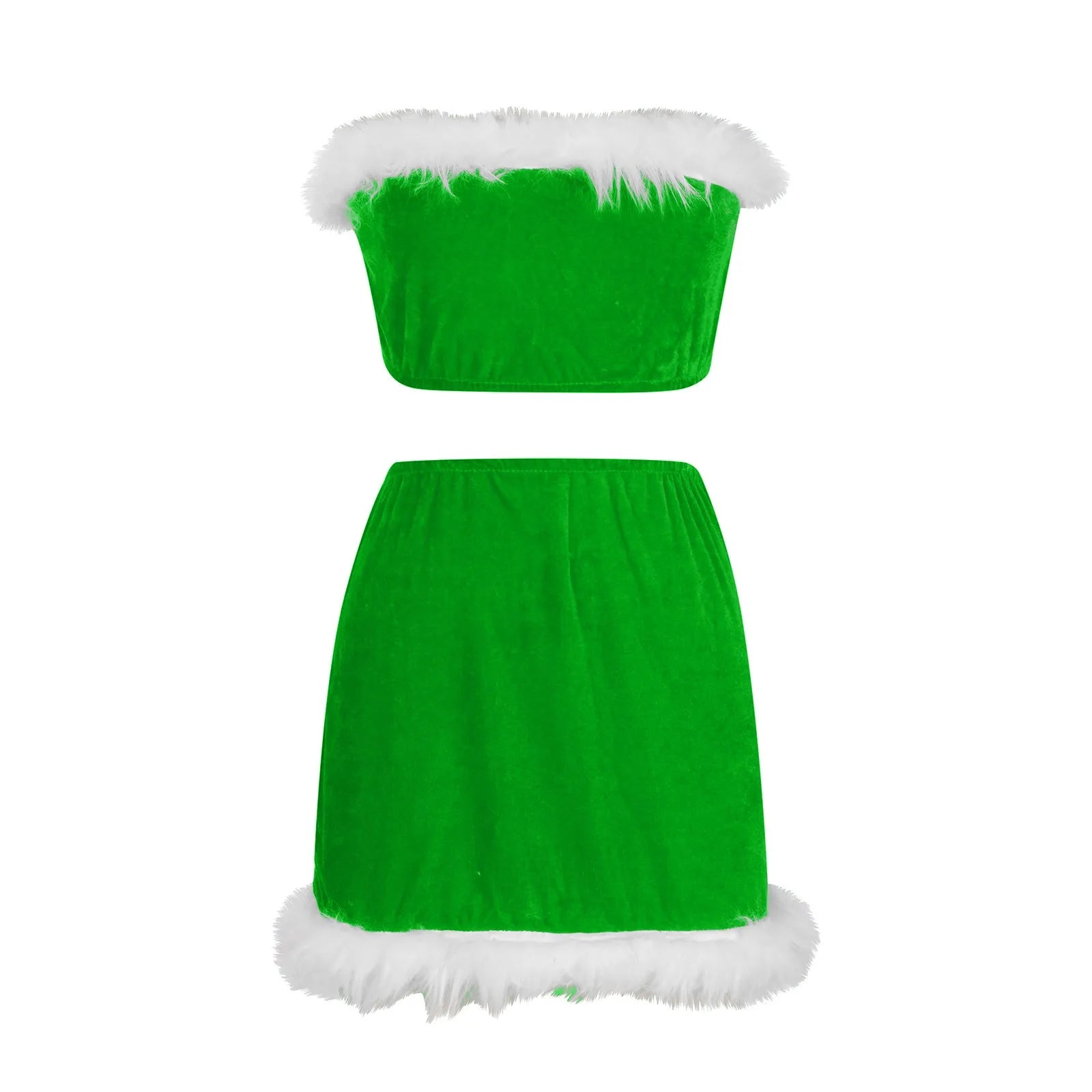 Christmas Lace Dress Plush Wrap Chest