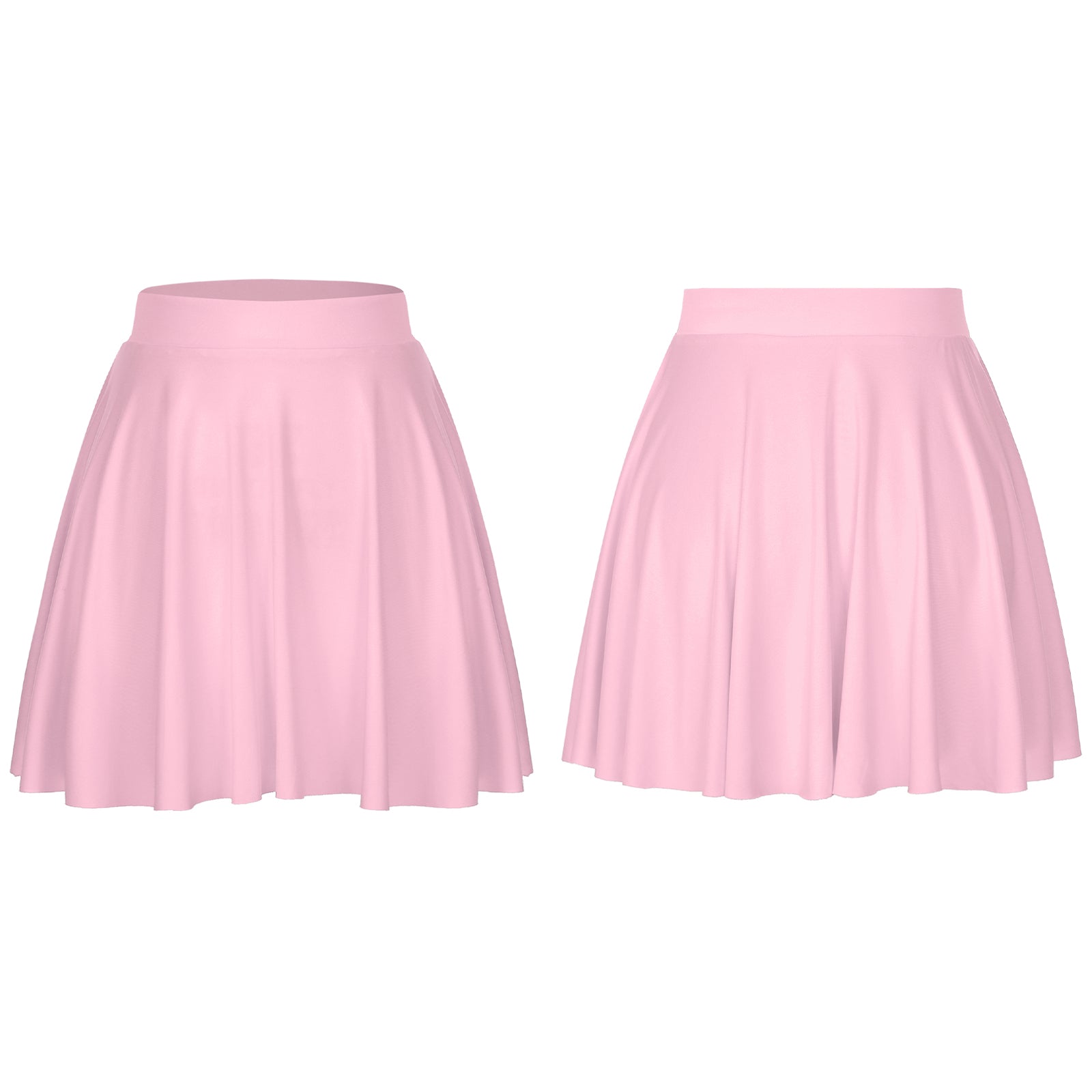 Elastic Waistband Flared Ruffles Skirts