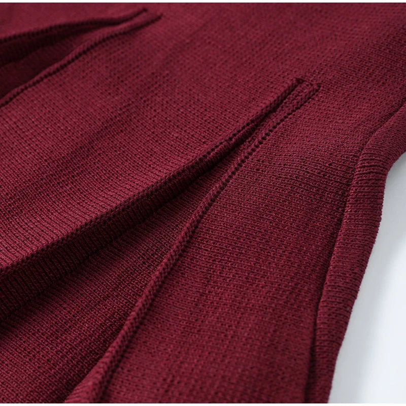Knitted Two Pieces Single Breasted Lapel Cardigan Pleated A-line Mini Skirt Set