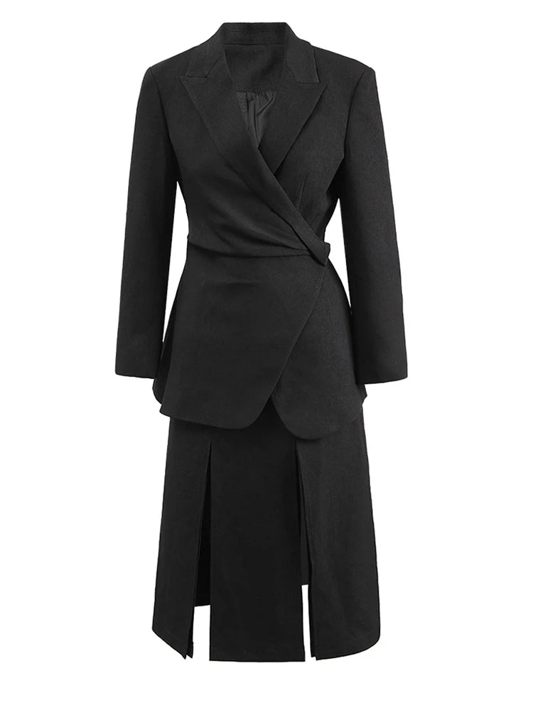 Two Pieces Suit New Lapel Long Sleeve Women Suit