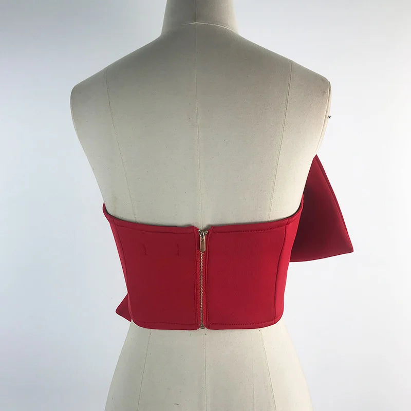 Elegant Bow Wrapped Chest Tops