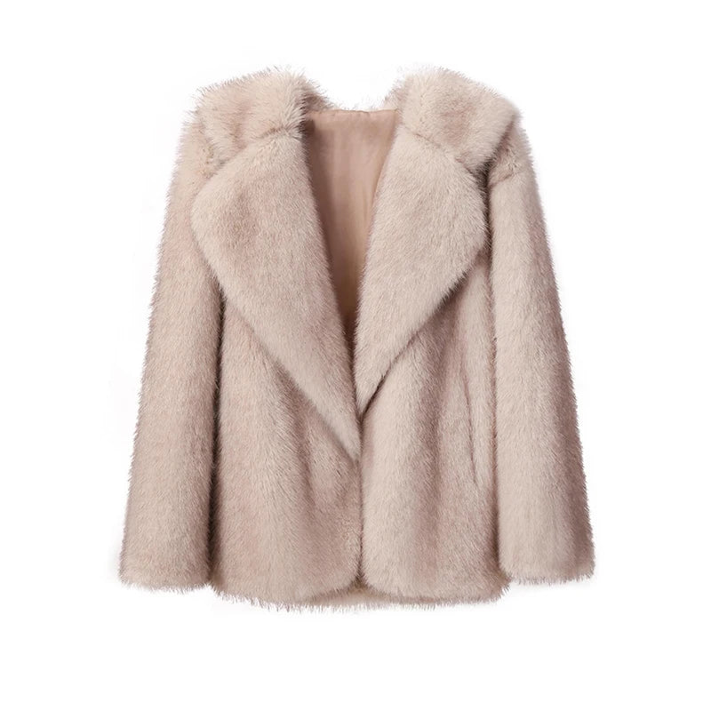 Faux Fur Long Fluffy Overcoat Outerwear