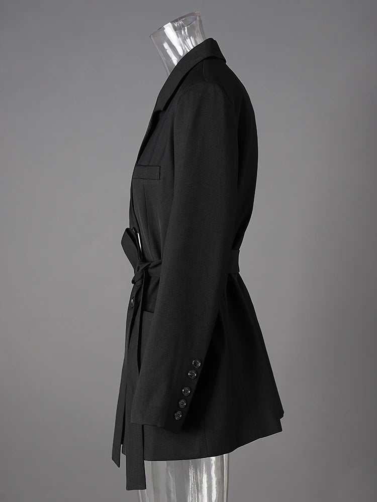 Elegant Lapel Long Sleeve Blazer Jacket