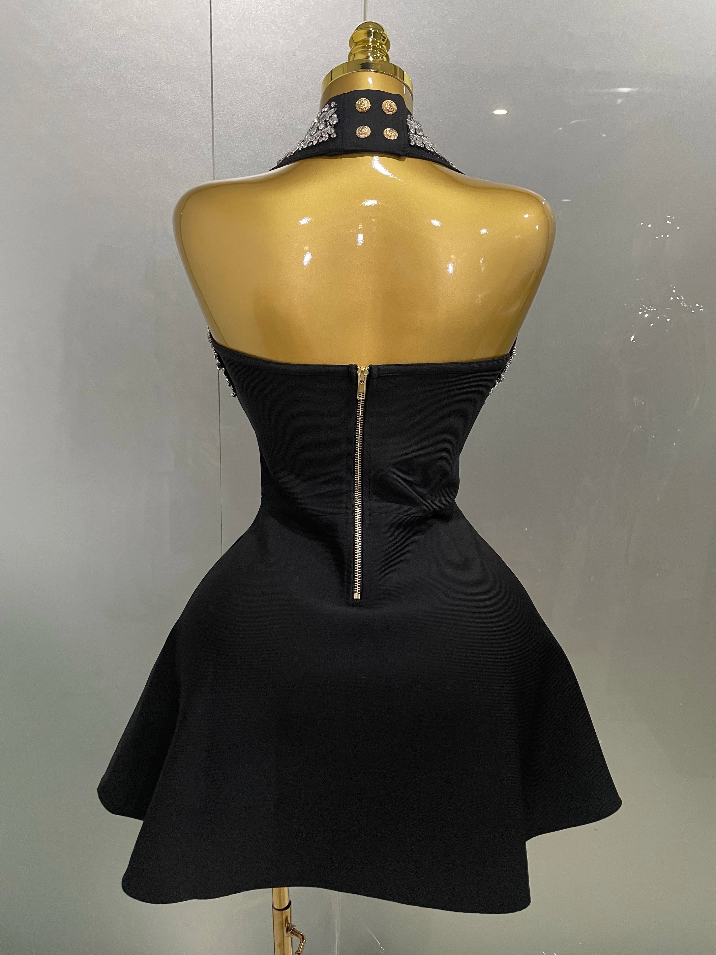 Off the Shoulder Shinning Crystal Bodycon Bandage Dress