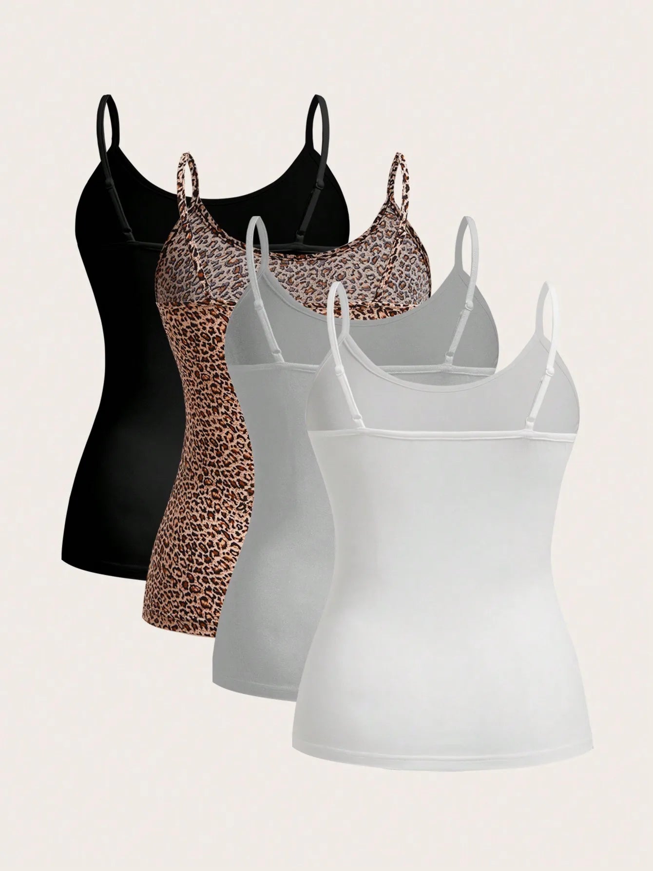 4 pieces Sleeveless Strap Basic Tank Tops