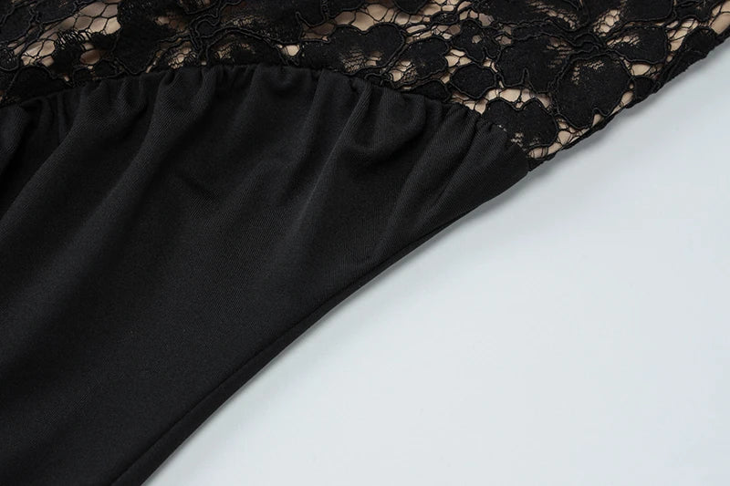 Off-shoulder Strapless Sleeveless Bodycon Lace Halter Backless Dress