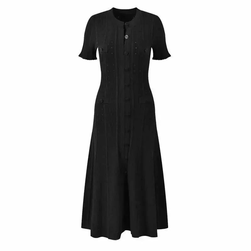 Short-Sleeved Hollow Out Knitted Dress