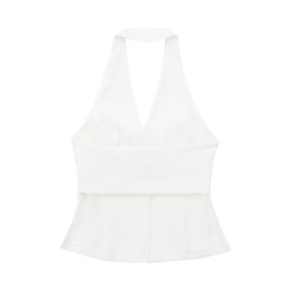 Single Breasted Vest + High Waisted Casual Trousers Set