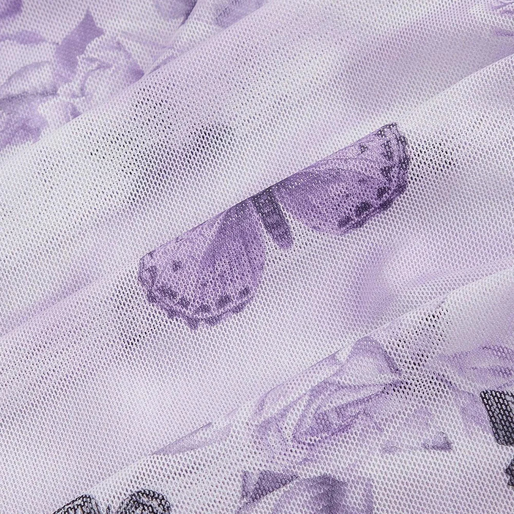 Graphic Print Sleeveless Square Neck Folds Skinny Fit Milkmaid Dress