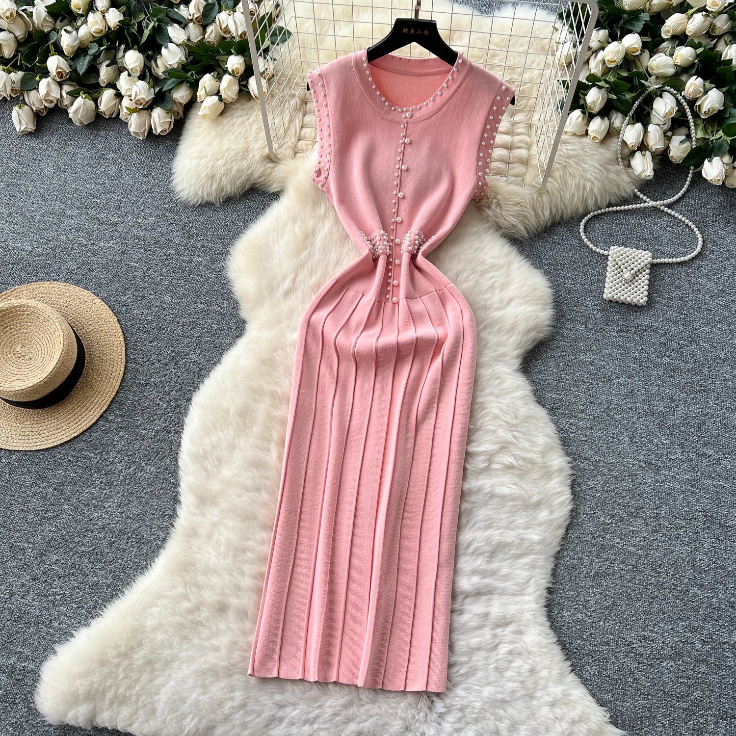 Knitting Sleeveless O Neck Slim Sundress