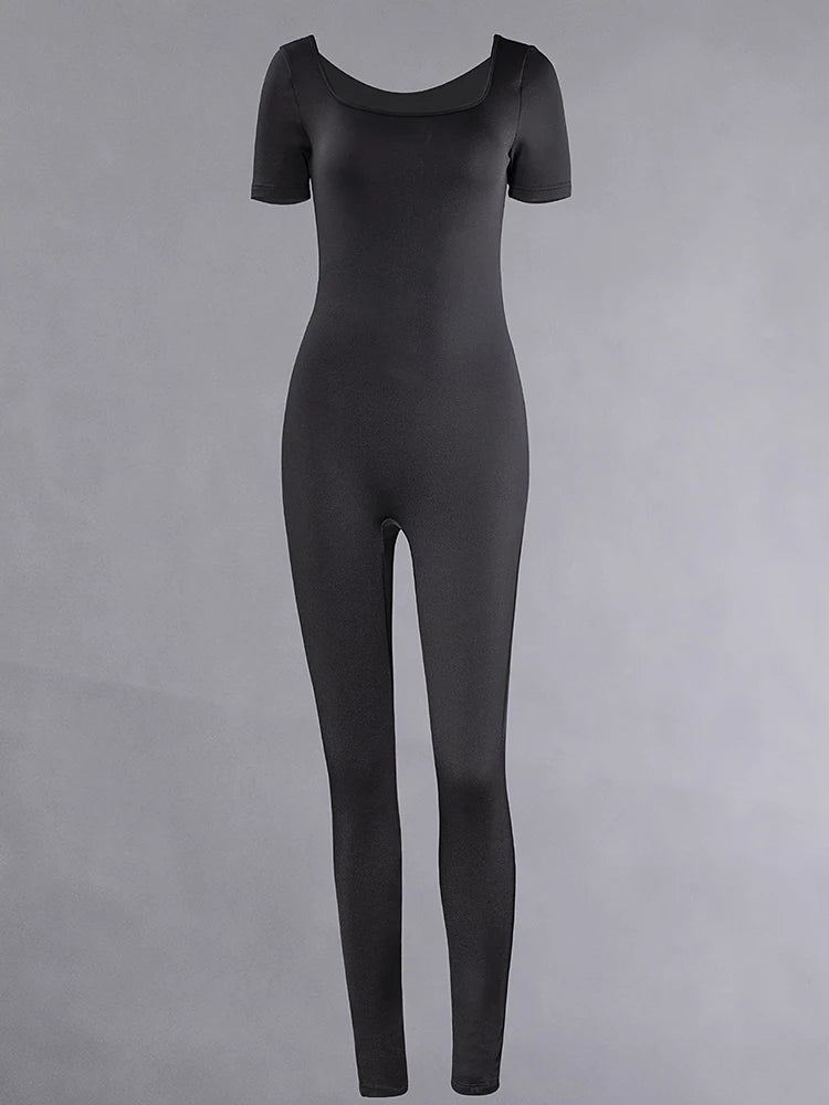 Short Sleeve Bodycon Jumpsuits