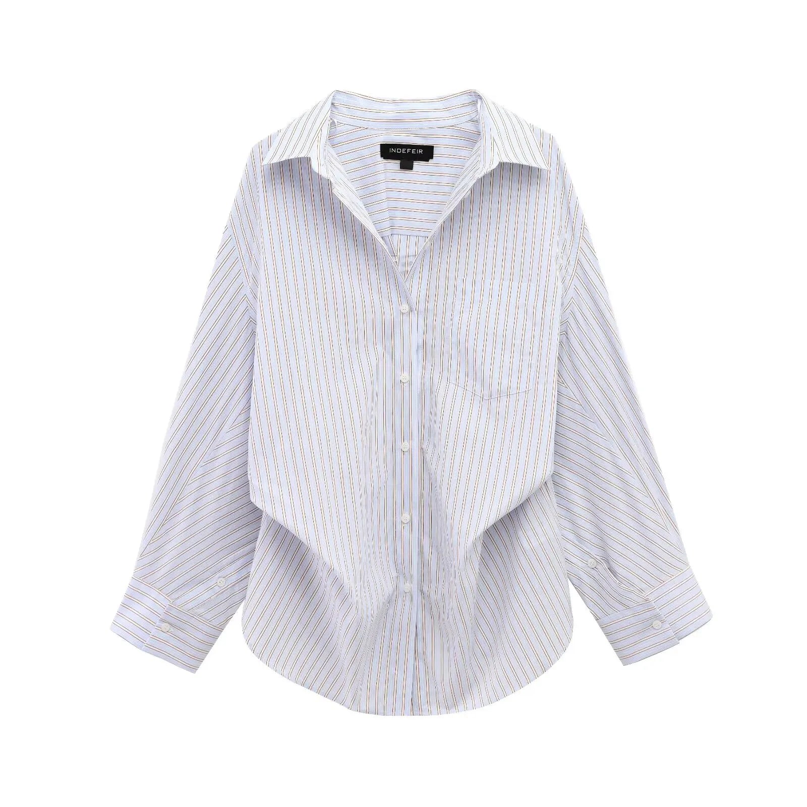 Striped Bat-Sleeve Shirts Casual Shirts
