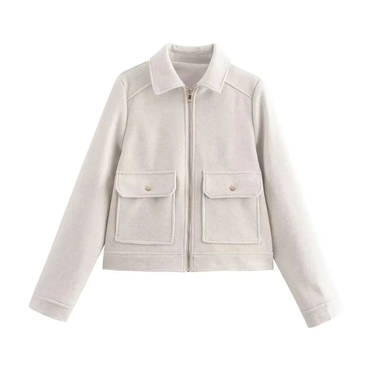 Casual Soft Tweed Zipper Jacket