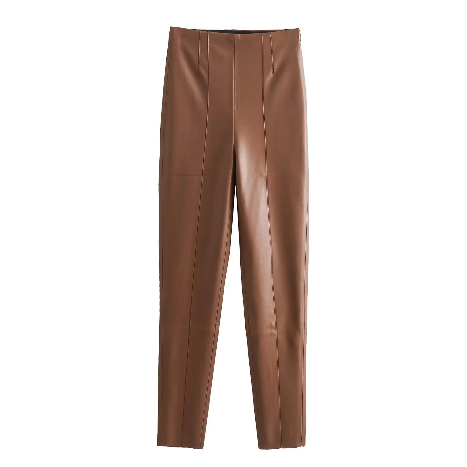 High Waist Faux Leather PU Leggings High Street Elastic Pants