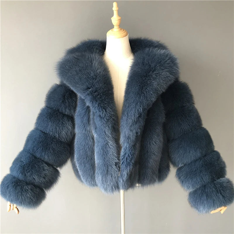 Mongolian Fur Faux  Jacket Thick Warm Fluffy Winter Outerwear