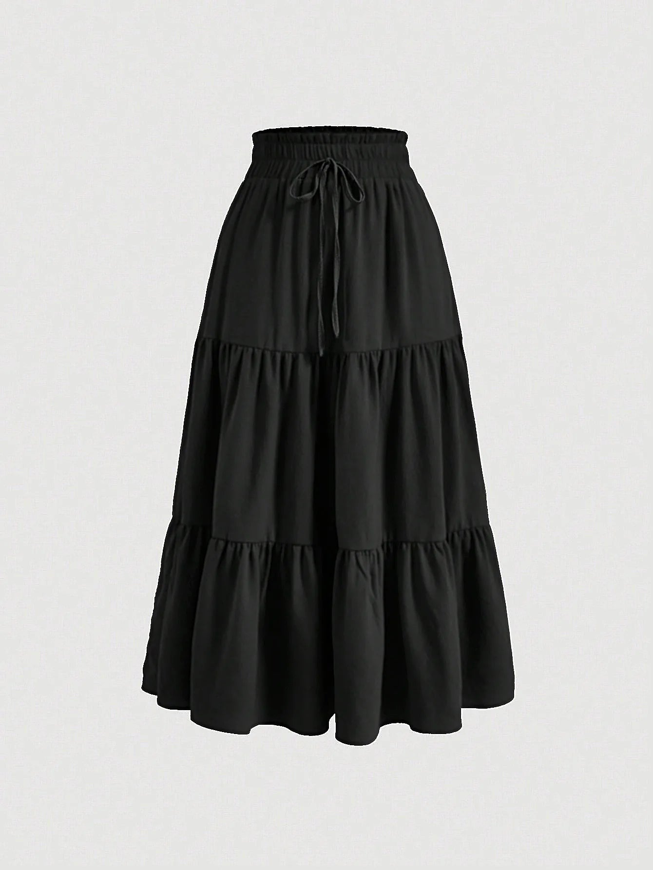 Floral Ruffle Hem Drawstring Skirt Casual Skirt For Spring Summer Women's Clothing