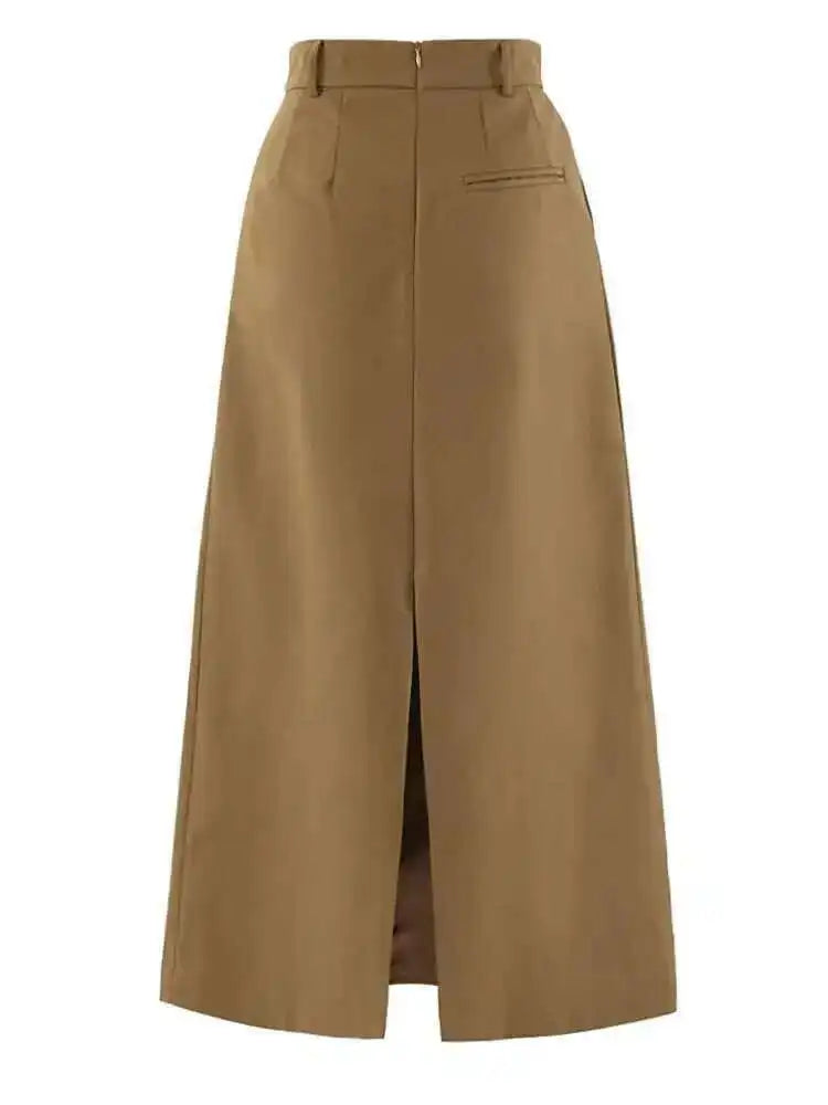 Pleated Shaped Elegant A-line Half-body Skirt High