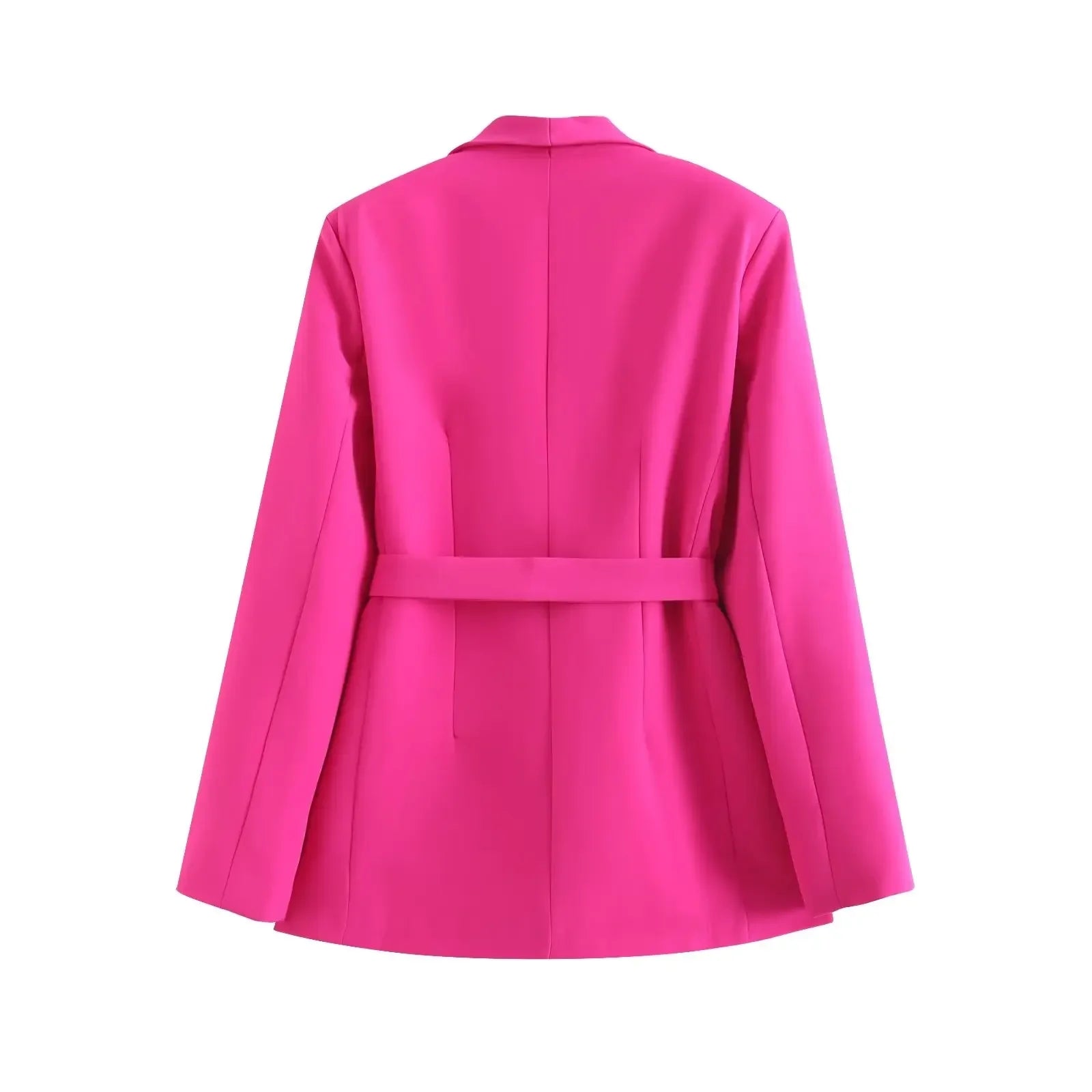Long Sleeve Belt Bow Blazers Suit Coat Chic Female High Waist Trousers Two Piece Sets