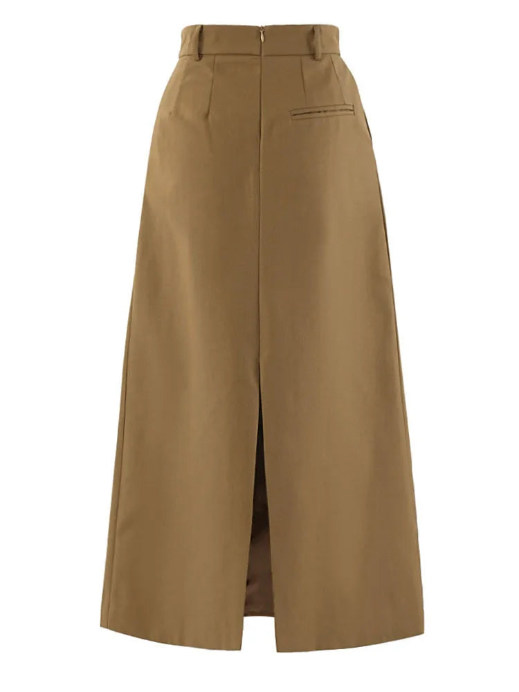 Pleated Shaped Elegant A-line Half-body Skirt High