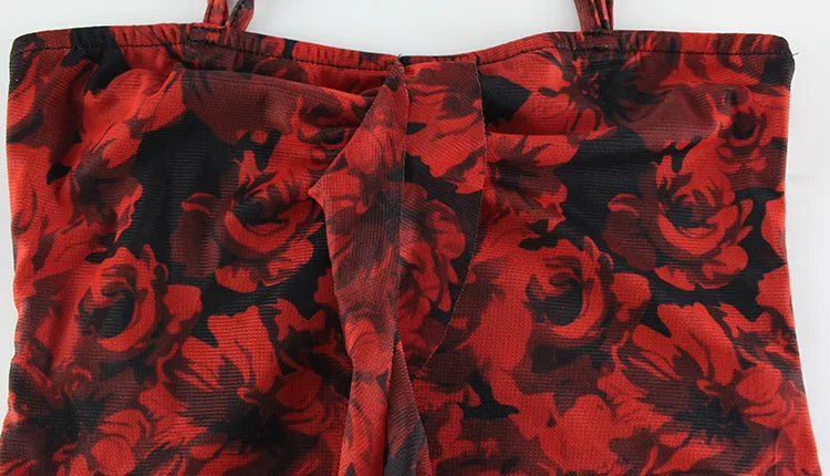 Asymmetrical Chiffon Floral Y2K Dress