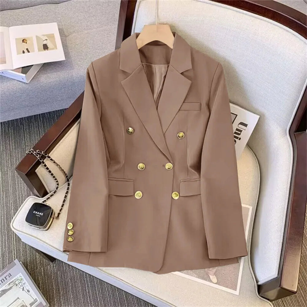 Casual Long Sleeve Slim Double Blazer Jackets