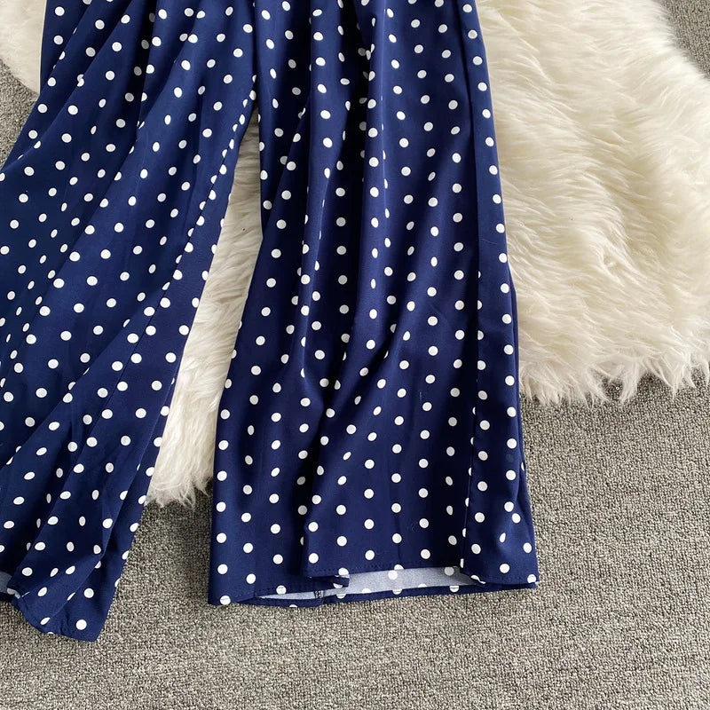 V Neck Dolman Sleeves Floral Print Wide Leg Jumpsuit
