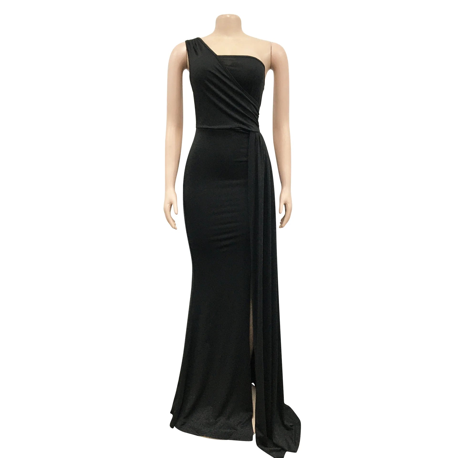 Elegant Sleeveless One Shoulder Long Maxi Formal Dresses