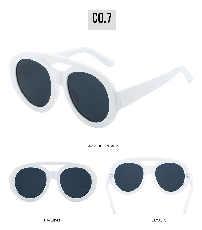 Oversized Round Goggle Trendy Sunglasses