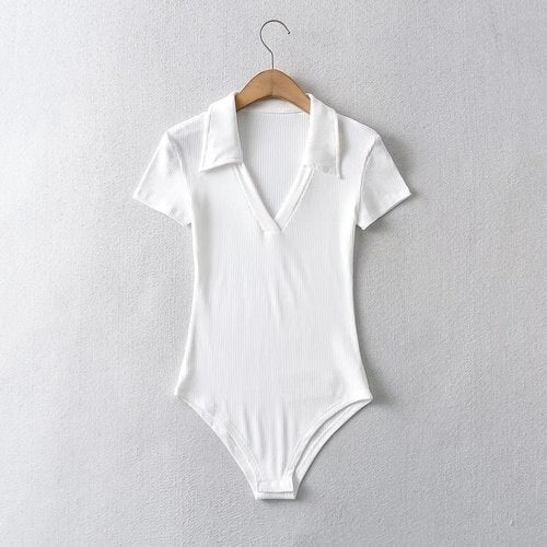 Elastic Short Sleeve Bodysuit