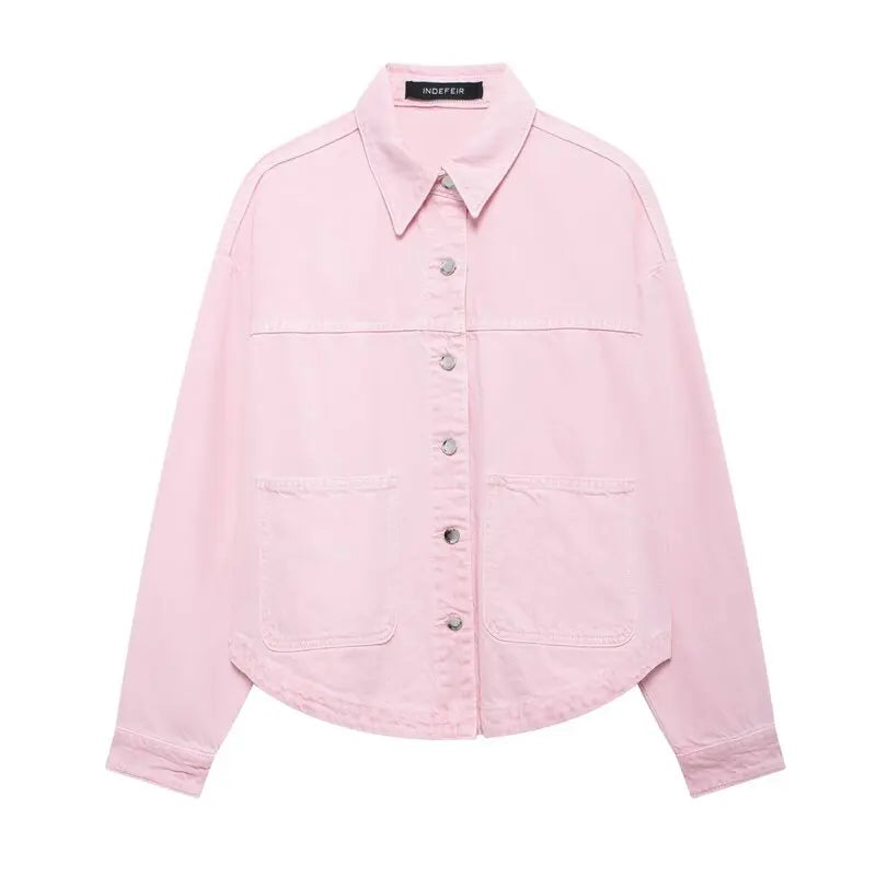 Long Sleeve Versatile Loose Fit Denim Jacket