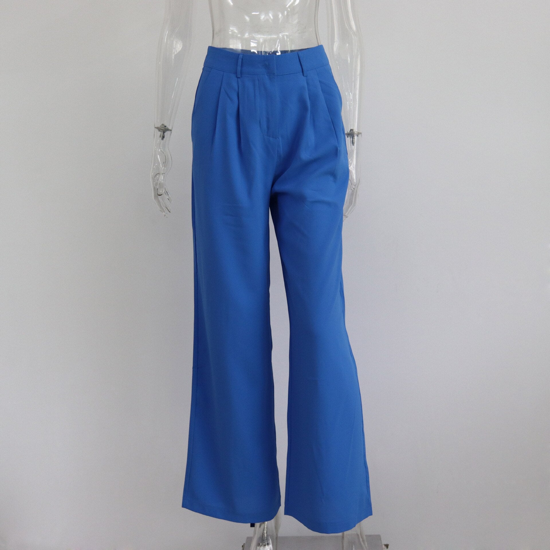 Casual High-waisted Straight Trousers