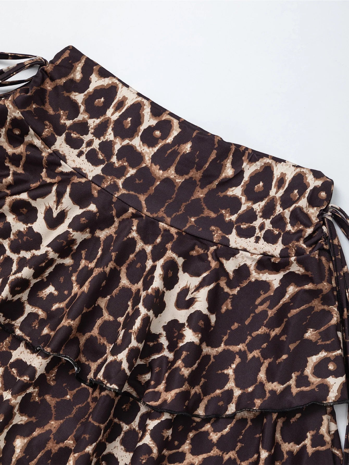 Leopard Print Skirt High Waist Slim Fit Elastic Waist Short Skirt