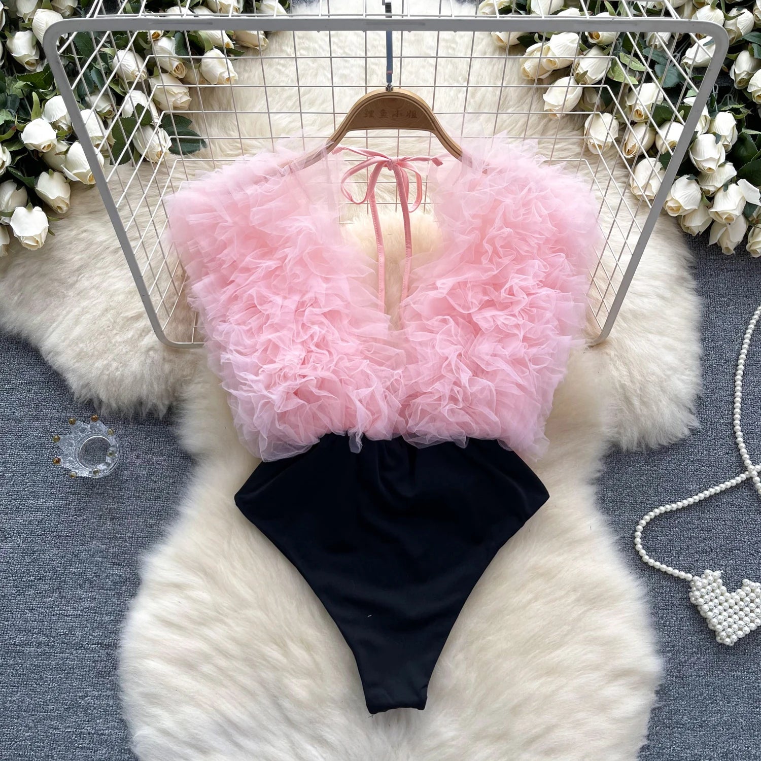 3D Flowers Spliced Sheath Backless Bodysuits