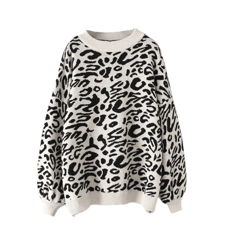 Leopard Knitted Sweater