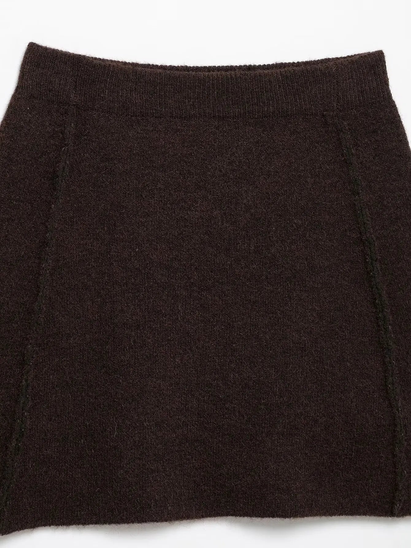 Knitted Two Pieces Autumn Winter Round Neck Long Sleeve Cardigan Sweater Waist Mini Skirt