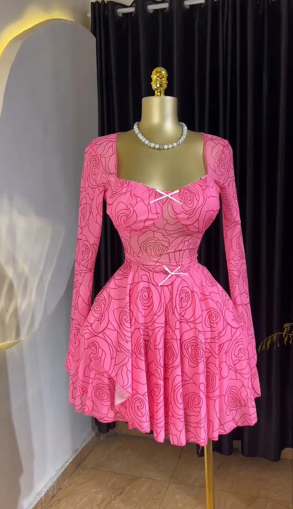 Elegant A Line Long Sleeves High Waist Bodycon Dress