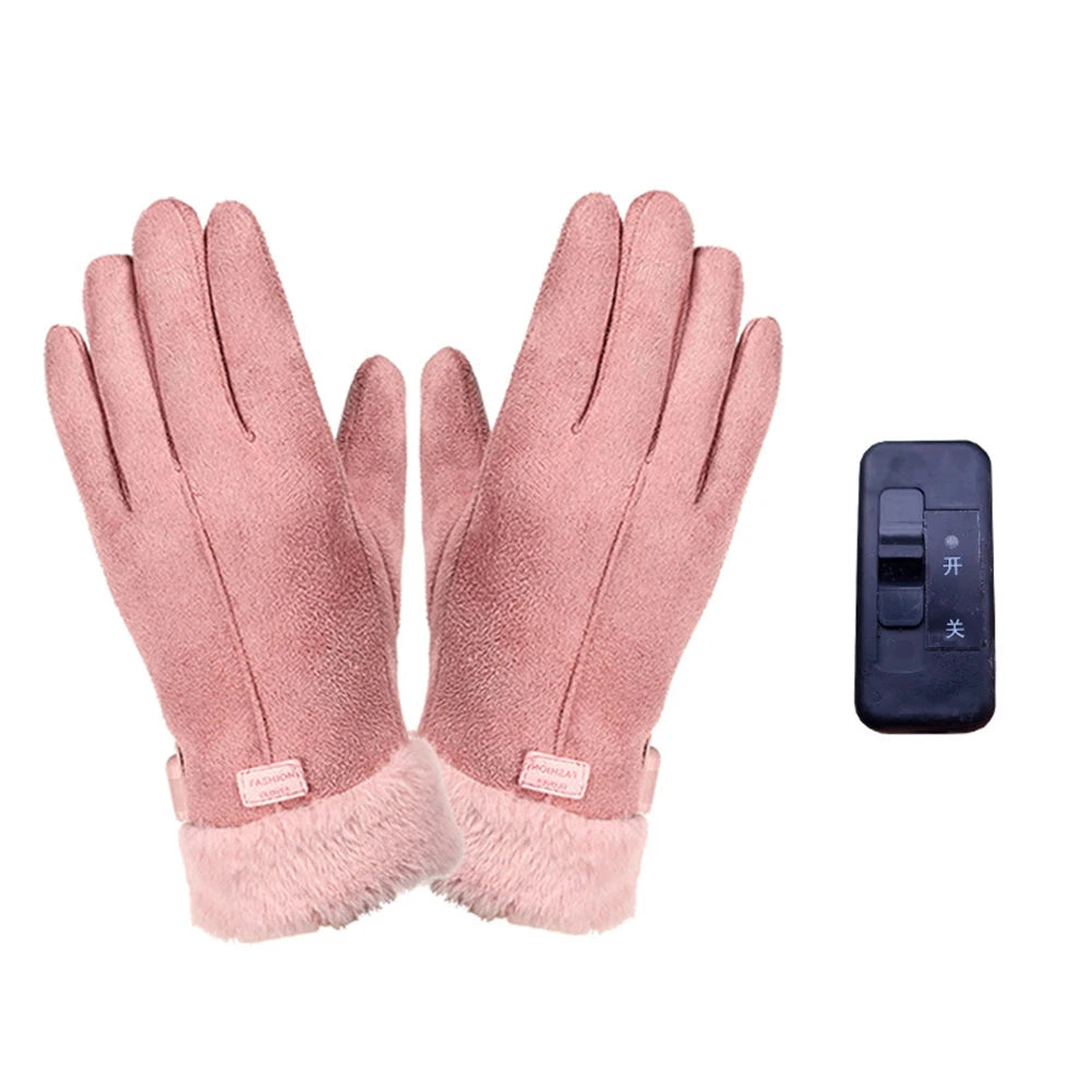 Heated Full Finger Mittens Touch Screen USB Electric Heating Gloves