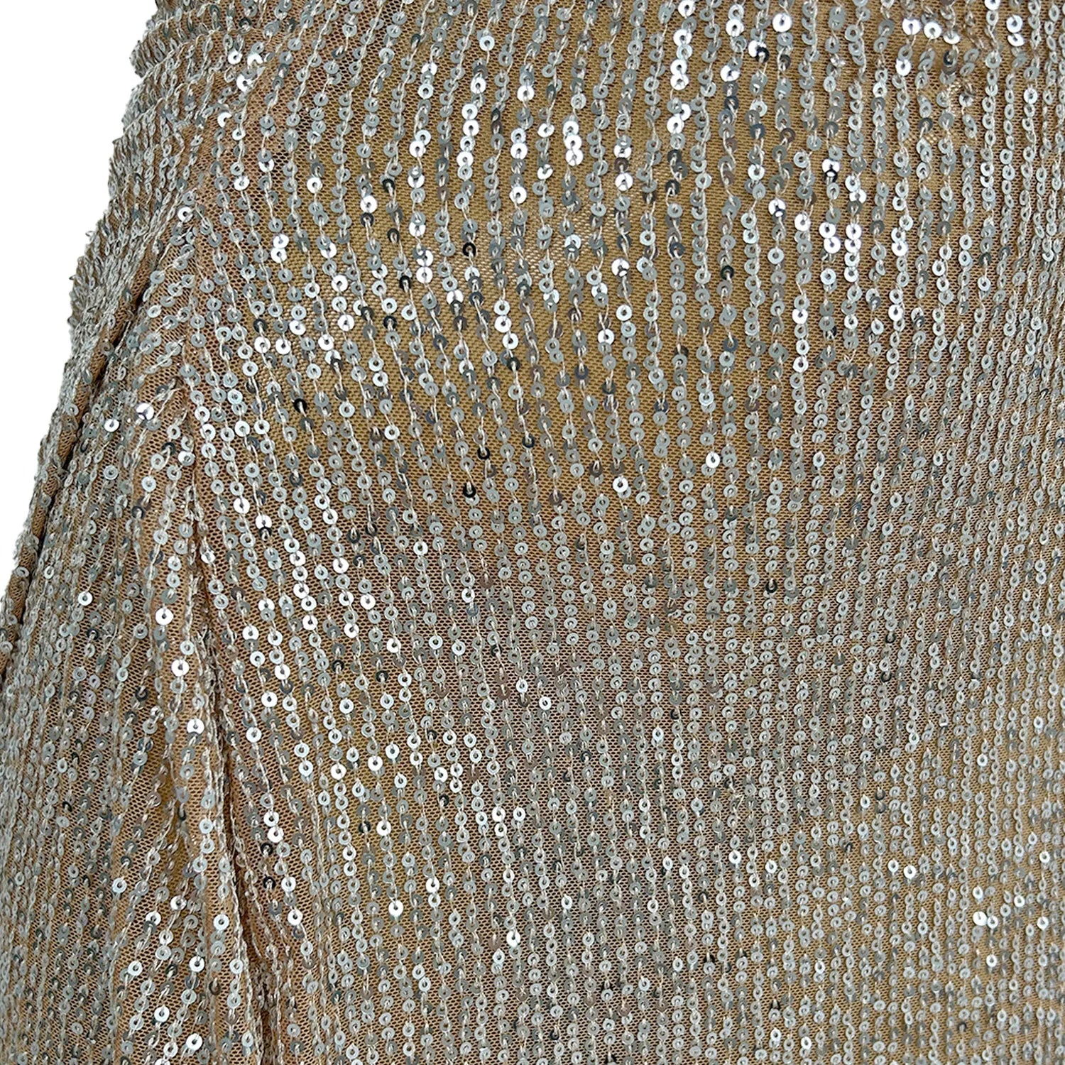 High-Split Sequins Curling Rhinestone Dress