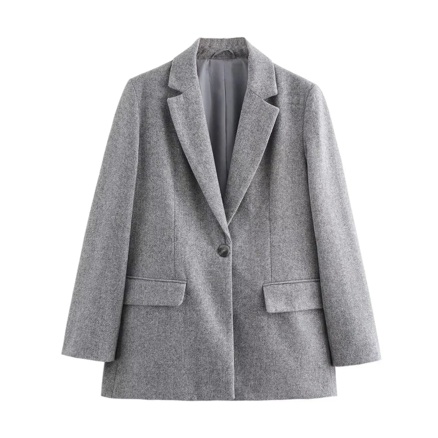 Autumn Long Sleeve Single Buckle Casual Blazers Suit Coat