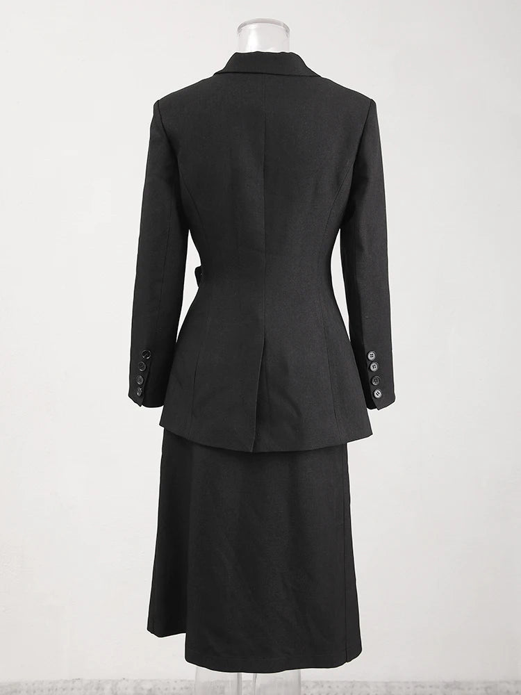 Two Pieces Suit New Lapel Long Sleeve Women Suit